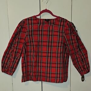 J. Crew Red Tartan Plaid Shirt, Size L